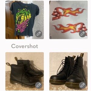 NEW Doc martens sz5 Delaney🖤air bounce sole+Bob Marley SP+💀🔥decal 10x4”